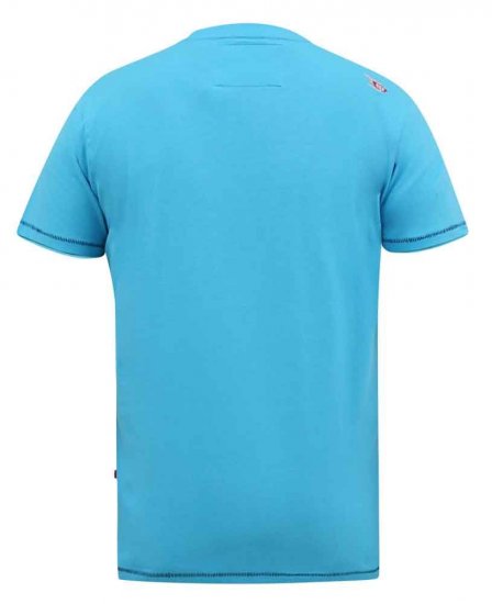 D555 Rushden Superior Printed T-Shirt Turquoise - T-shirts - Stora T-shirts - 2XL-14XL