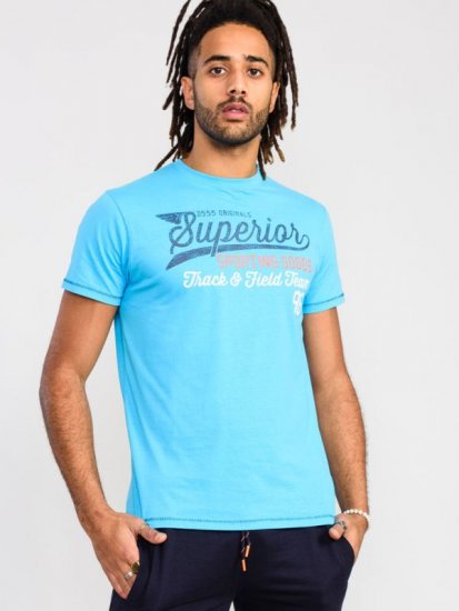 D555 Rushden Superior Printed T-Shirt Turquoise - T-shirts - Stora T-shirts - 2XL-14XL