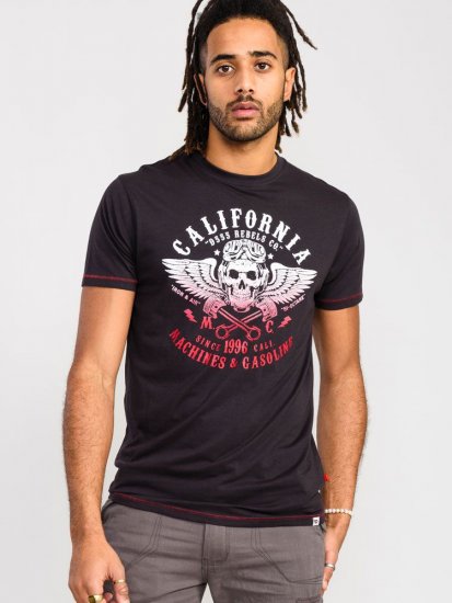 D555 Charles California Rebel Skull Printed T-Shirt - T-shirts - Stora T-shirts - 2XL-14XL