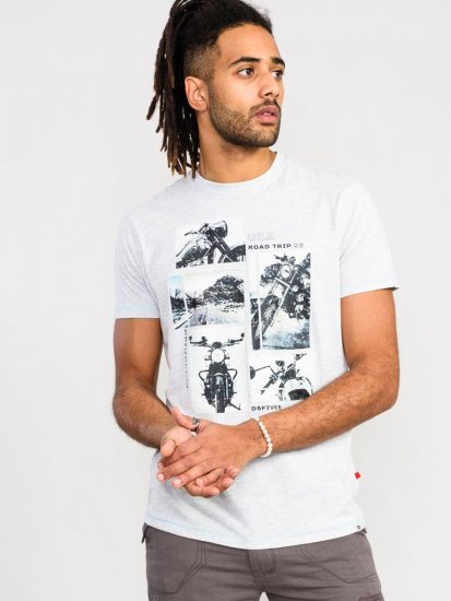 D555 Trafford Bike Photo Printed T-Shirt White - T-shirts - Stora T-shirts - 2XL-14XL