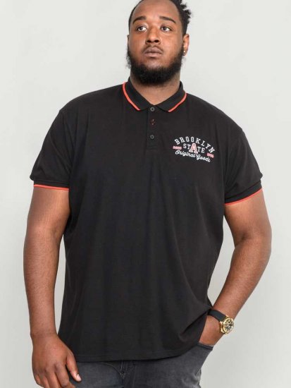D555 Canning Chest Embroidery Polo Shirt Black - Pikétröjor - Stora pikétröjor - 2XL-8XL