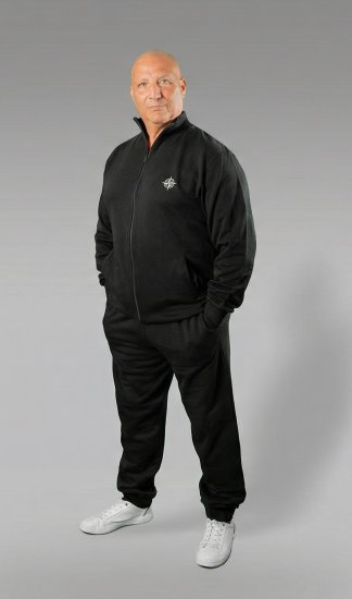 20 Nodi Mistral Tracksuit in Combed Fleece Cotton Black - Tracksuits - Tracksuits herr stora storlekar