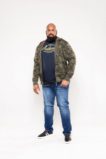 D555 Antonio Camo Printed Zip Through Hoody - Tröjor & hoodies - Stora hoodies & tröjor - 2XL-14XL