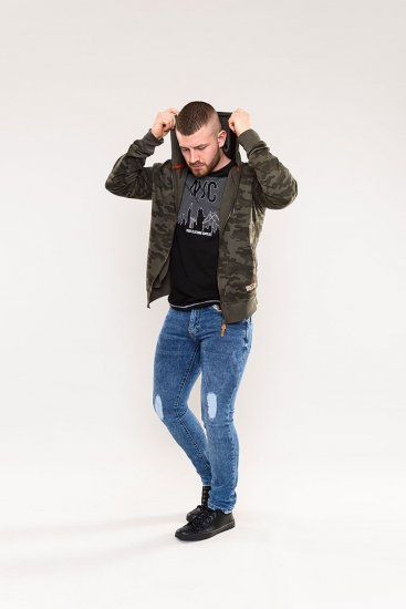 D555 Antonio Camo Printed Zip Through Hoody - Tröjor & hoodies - Stora hoodies & tröjor - 2XL-14XL