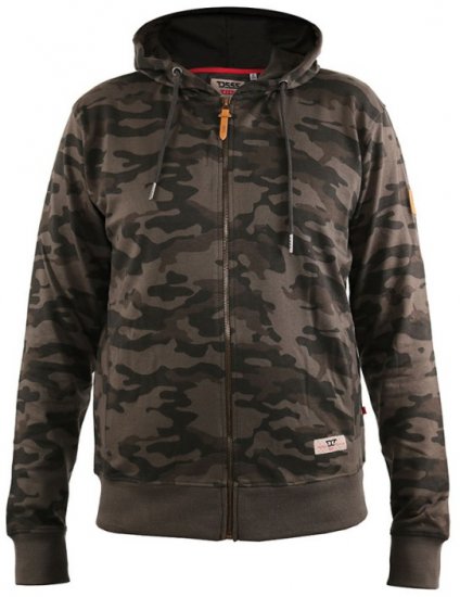 D555 Antonio Camo Printed Zip Through Hoody - Tröjor & hoodies - Stora hoodies & tröjor - 2XL-14XL