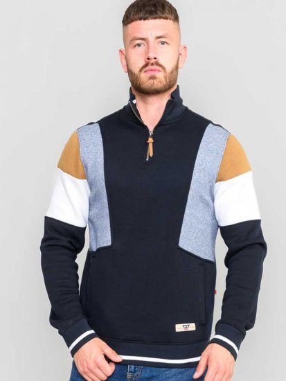 D555 Kenington Cut And Sew Half Zipper Sweatshirt - Tröjor & hoodies - Stora hoodies & tröjor - 2XL-14XL