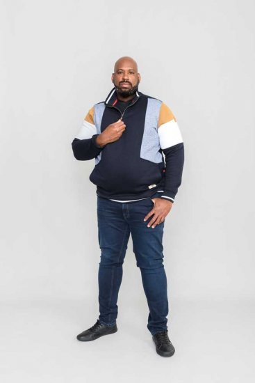 D555 Kenington Cut And Sew Half Zipper Sweatshirt - Tröjor & hoodies - Stora hoodies & tröjor - 2XL-14XL