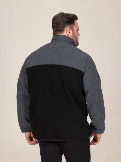 D555 Daly Quarter Zip Fleece Sweatshirt Svart/Grå - Tröjor & hoodies - Stora hoodies & tröjor - 2XL-14XL
