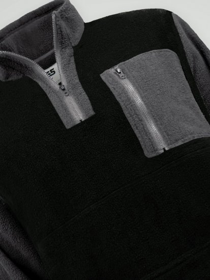 D555 Daly Quarter Zip Fleece Sweatshirt Svart/Grå - Tröjor & hoodies - Stora hoodies & tröjor - 2XL-14XL