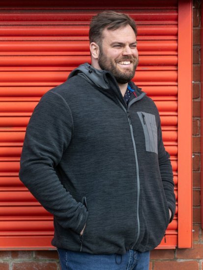D555 Daly Quarter Zip Fleece Sweatshirt Svart/Grå - Tröjor & hoodies - Stora hoodies & tröjor - 2XL-14XL