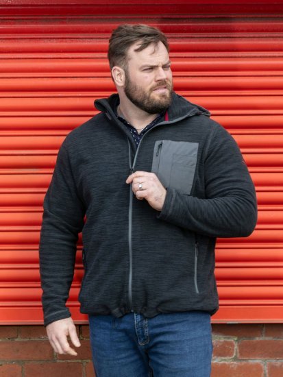 D555 Daly Quarter Zip Fleece Sweatshirt Svart/Grå - Tröjor & hoodies - Stora hoodies & tröjor - 2XL-14XL
