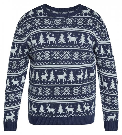 North Latitude 63144 Fjell Reindeer Knit Mörkblå - Tröjor & hoodies - Stora hoodies & tröjor - 2XL-14XL