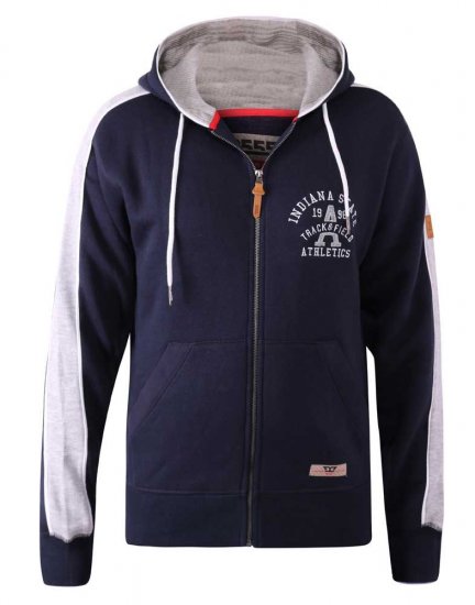 D555 Eaton Full Zip Hoodie Navy - Tröjor & hoodies - Stora hoodies & tröjor - 2XL-14XL