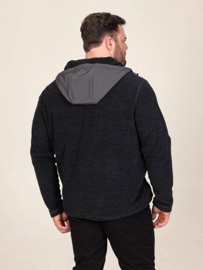 D555 Damien Micro Fleece Zip Through Hoody Svart/Grå - Tröjor & hoodies - Stora hoodies & tröjor - 2XL-14XL