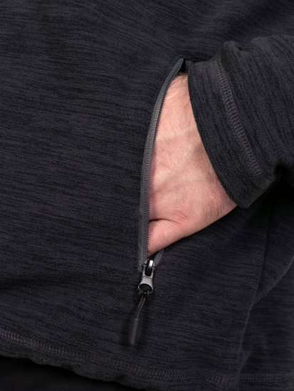 D555 Damien Micro Fleece Zip Through Hoody Svart/Grå - Tröjor & hoodies - Stora hoodies & tröjor - 2XL-14XL