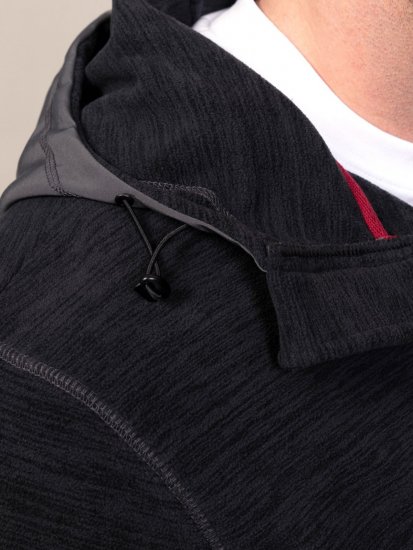 D555 Damien Micro Fleece Zip Through Hoody Svart/Grå - Tröjor & hoodies - Stora hoodies & tröjor - 2XL-14XL