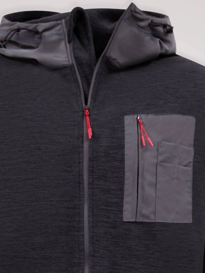 D555 Damien Micro Fleece Zip Through Hoody Svart/Grå - Tröjor & hoodies - Stora hoodies & tröjor - 2XL-14XL