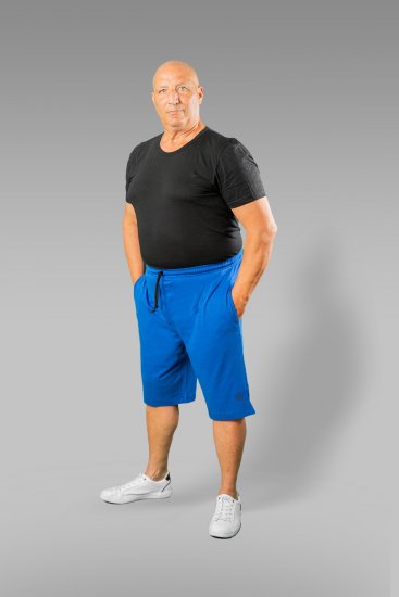 20 Nodi Short Leg Sports Pants in Combed Cotton Jersey Blue - Mjukisbyxor och -shorts - Mjukisbyxor & Mjukisshorts 2XL-12XL