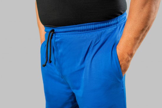 20 Nodi Short Leg Sports Pants in Combed Cotton Jersey Blue - Mjukisbyxor och -shorts - Mjukisbyxor & Mjukisshorts 2XL-12XL