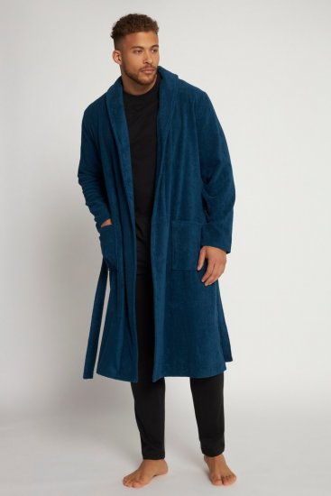 JP1880 Bathrobe Terry Navy - Morgonrockar/badrockar/handdukar - Morgonrockar/badrockar för herrar i stora storlekar