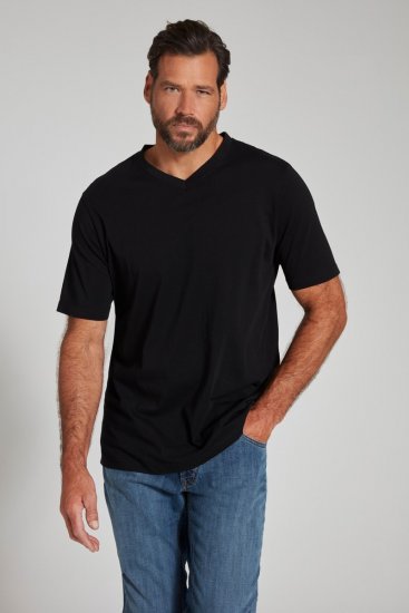 JP1880 702415 T-shirt med V-ringning Svart - T-shirts - Stora T-shirts - 2XL-14XL