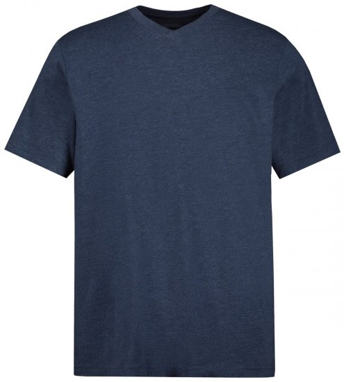JP1880 702415 T-shirt med V-ringning Mellanblå melerad - T-shirts - Stora T-shirts - 2XL-14XL