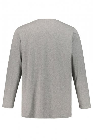 JP1880 702555 Långärmad henleytröja Gråmelerad - T-shirts - Stora T-shirts - 2XL-14XL