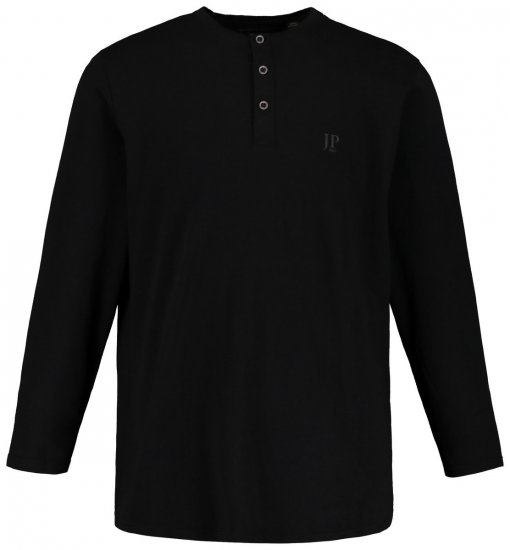 JP1880 702555 Långärmad henleytröja Svart - T-shirts - Stora T-shirts - 2XL-14XL