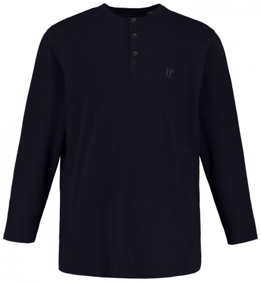 JP1880 702555 Långärmad henleytröja Mörkblå - T-shirts - Stora T-shirts - 2XL-14XL