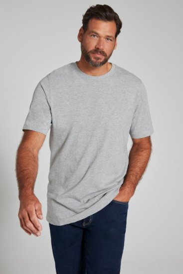 JP1880 702558 T-shirt med rund hals Gråmelerad - T-shirts - Stora T-shirts - 2XL-14XL