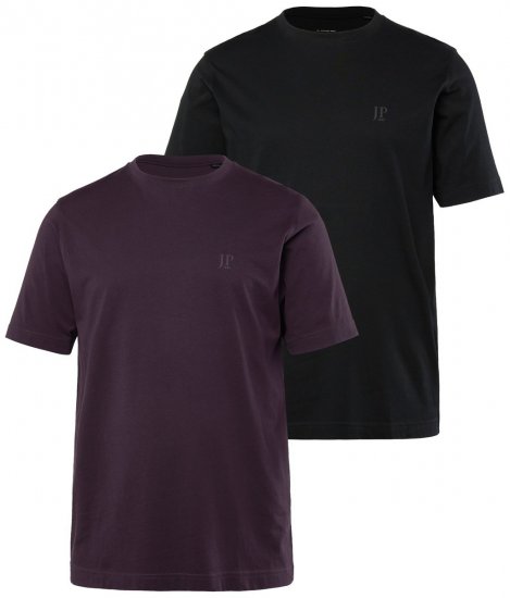 JP1880 702637 T-shirt med rund hals 2-pack Mörklila/Svart - T-shirts - Stora T-shirts - 2XL-14XL