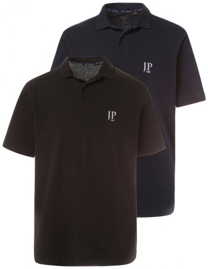 JP1880 704317 Pikétröja 2-pack Svart/Mörkblå - Pikétröjor - Stora pikétröjor - 2XL-8XL