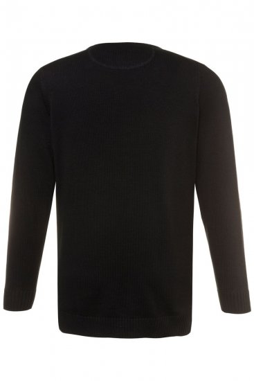 JP1880 708261 Stickad tröja med rund hals Svart - Tröjor & hoodies - Stora hoodies & tröjor - 2XL-14XL