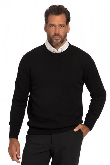 JP1880 708261 Stickad tröja med rund hals Svart - Tröjor & hoodies - Stora hoodies & tröjor - 2XL-14XL