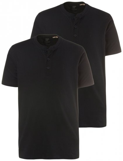 JP1880 708420 Henley t-shirt 2-pack Svart - T-shirts - Stora T-shirts - 2XL-14XL