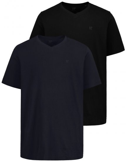 JP1880 711318 T-shirt med V-ringning 2-pack Svart - T-shirts - Stora T-shirts - 2XL-14XL