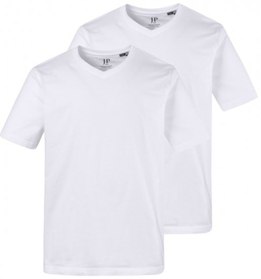 JP1880 711318 T-shirt med V-ringning 2-pack Vit - T-shirts - Stora T-shirts - 2XL-14XL