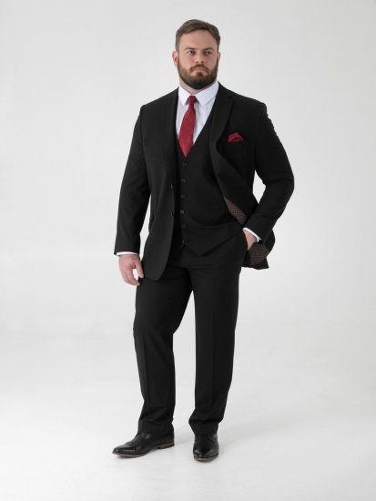 D555 Ted 4 Way Stretch Tailored Suit Jacket Svart - Kostymer och kavajer - Kostymer i stora storlekar