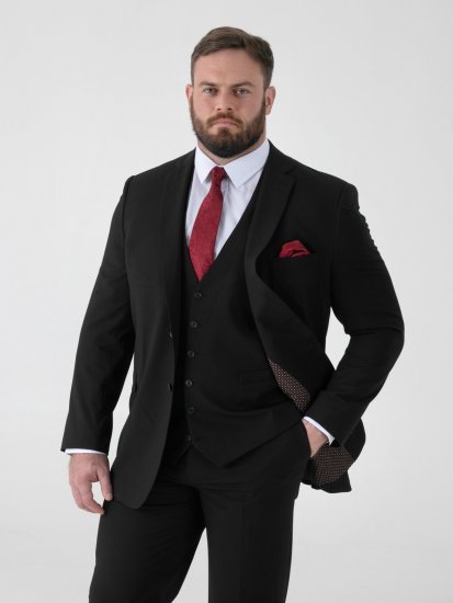 D555 Ted 4 Way Stretch Tailored Suit Jacket Svart - Kostymer och kavajer - Kostymer i stora storlekar