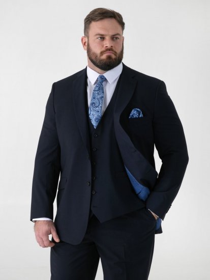 D555 Ted 4 Way Stretch Tailored Suit Jacket Mörkblå - Kostymer och kavajer - Kostymer i stora storlekar