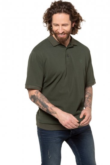 JP1880 712617 Pikétröja med magpassform Mörkoliv - Pikétröjor - Stora pikétröjor - 2XL-8XL