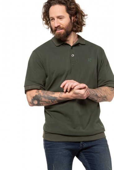 JP1880 712617 Pikétröja med magpassform Mörkoliv - Pikétröjor - Stora pikétröjor - 2XL-8XL