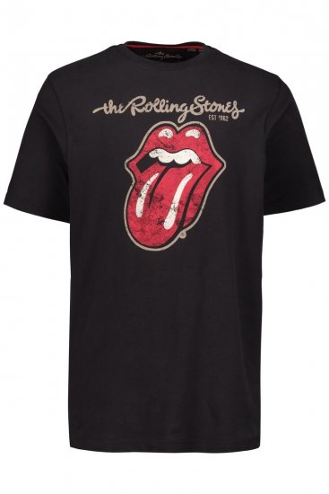JP1880 Rolling Stones Graphic Band Comfort Fit T-Shirt Black - T-shirts - Stora T-shirts - 2XL-14XL