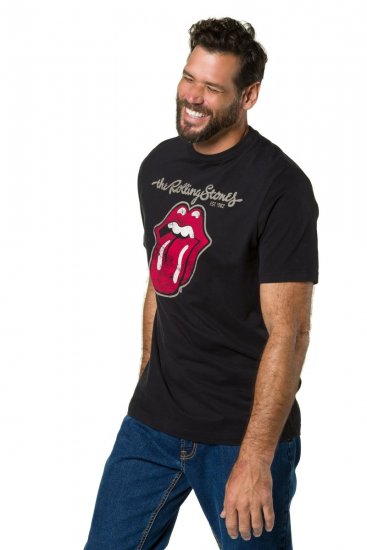 JP1880 Rolling Stones Graphic Band Comfort Fit T-Shirt Black - T-shirts - Stora T-shirts - 2XL-14XL