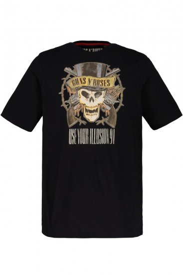 JP1880 Guns N’ Roses Skull Comfort Fit Band T-Shirt Black - T-shirts - Stora T-shirts - 2XL-14XL