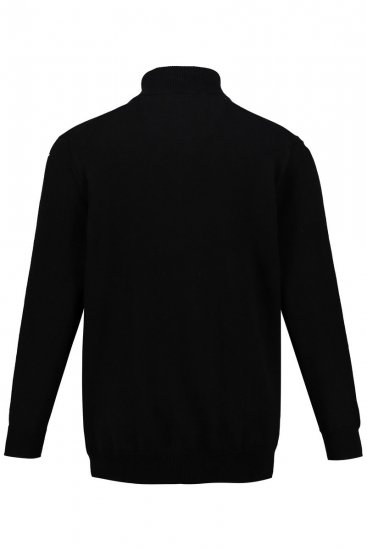 JP1880 716842 Stickad tröja med dragkedja i kragen Svart - Tröjor & hoodies - Stora hoodies & tröjor - 2XL-14XL