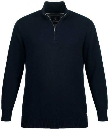 JP1880 716842 Stickad tröja med dragkedja i kragen Mörkblå - Tröjor & hoodies - Stora hoodies & tröjor - 2XL-14XL