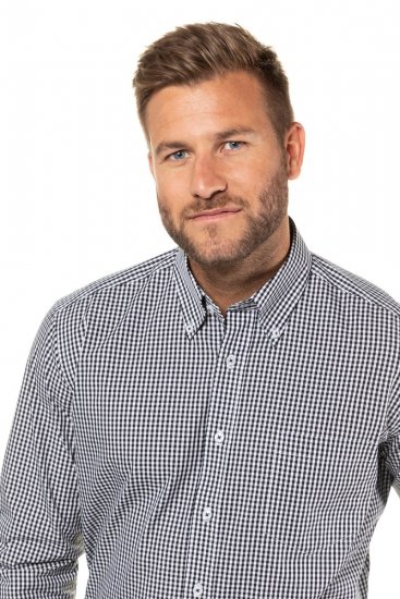 JP1880 722859 Långärmad vichyrutig skjorta Svart - Skjortor - Stora skjortor - 2XL-8XL