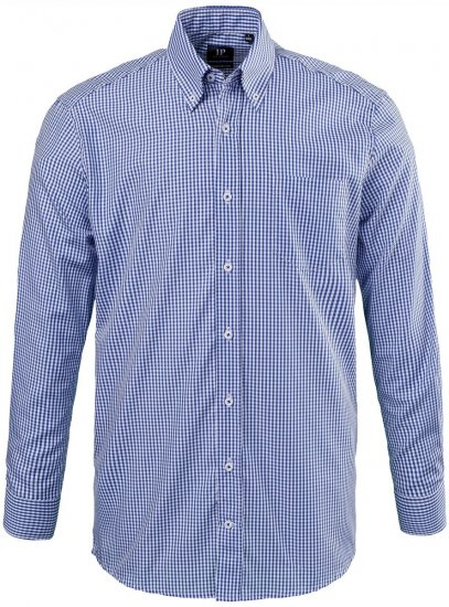 JP1880 722859 Långärmad vichyrutig skjorta Ljusblå - Skjortor - Stora skjortor - 2XL-8XL