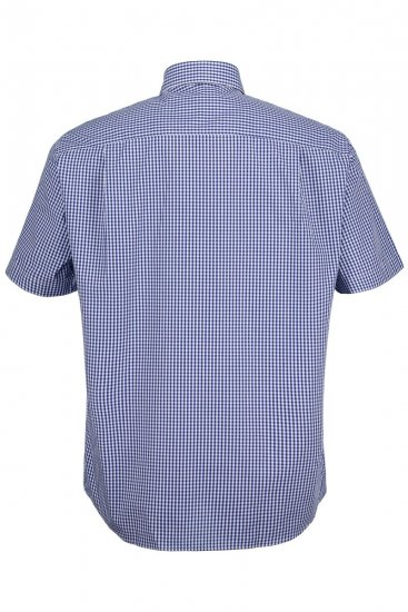 JP1880 722860 Kortärmad vichyrutig skjorta Ljusblå - Skjortor - Stora skjortor - 2XL-8XL